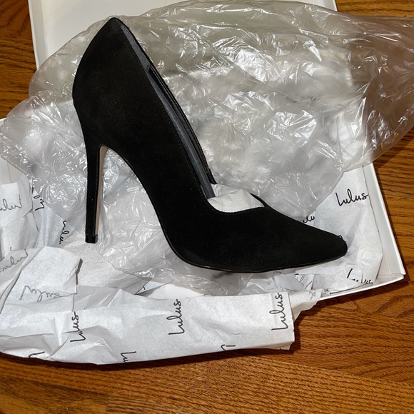 Black suede heels size 6 - Picture 4 of 7